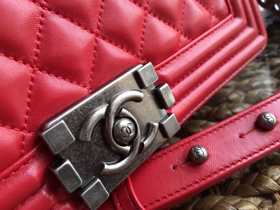 classic etal chain Red handbag